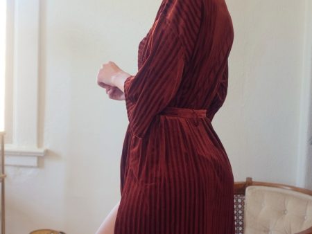 Rust Velvet Robe Discount