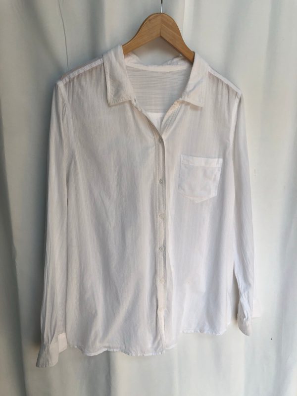 White Cotton Button Down Hot on Sale