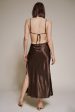 Chocolate Satin Maxi Dress Discount