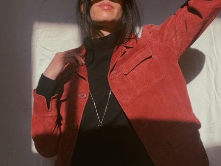 Vintage Rust Red Suede Blazer Hot on Sale